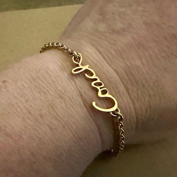 Coach Gold-tone Signature Cursive Script Bracelet 9” - Picture 2 of 7